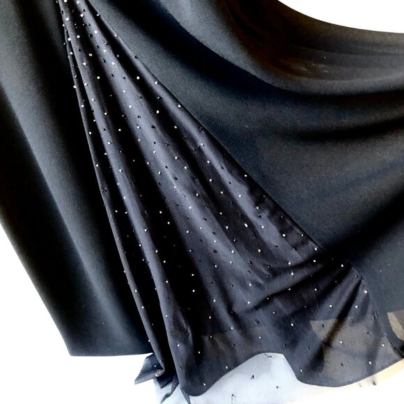 Karen Miller Vintage 80's Black Maxi Skirt BEADED PLEAT - Picture 10 of 16